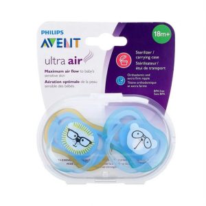 پستانک فیلیپس اونت ۲عددی اولترا ایر +۱۸ ماه avent ultra air شیر و خرس