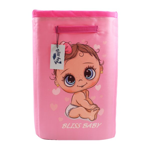 سبد اسباب بازی پارچه ای و باکس لوازم اتاق کودک بلیس بیبی Bliss Baby طرح دختر