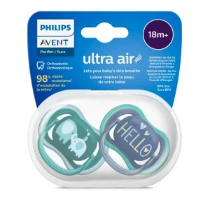 پستانک اونت اولترا ایر 18 ماه ۲عددی avent ultra air فیل و hello